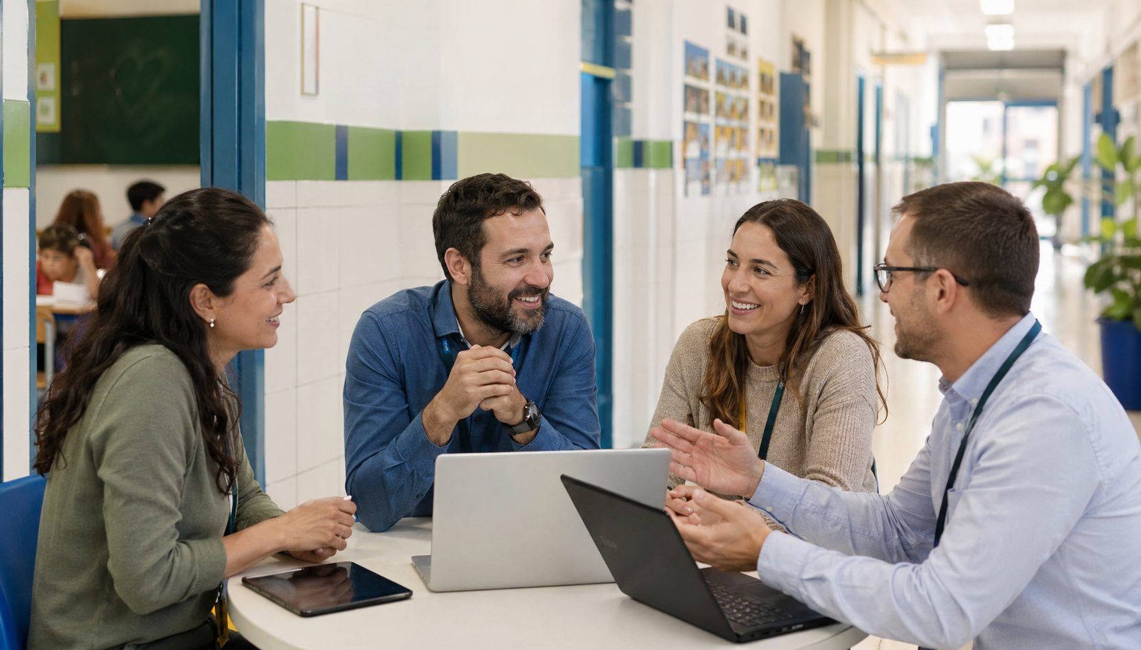 Equipo de Educonet colaborando con profesionales de un centro educativo